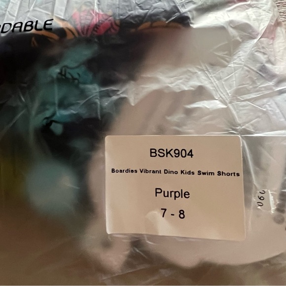 🆕 NWT Boardies Dino Printed vibrant neon swim trunks size 7-8 - Picture 4 of 11